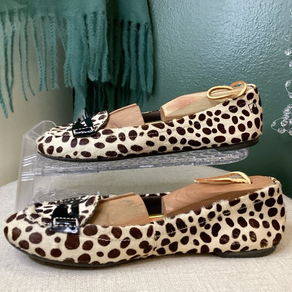 Sperry Brown and Cream Spotted Cheetah Print Ballet Flats - Picture 3 of 6